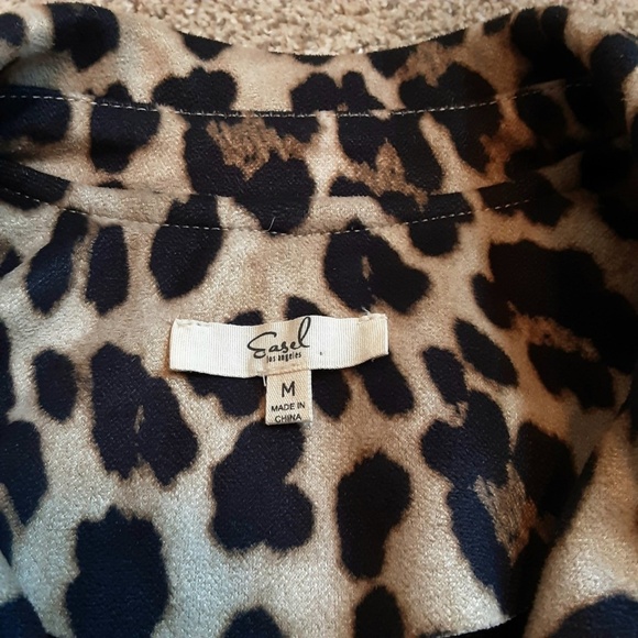 Easel Cheetah Leopard Moto Jacket Faux Suede Full Zip Size M - Picture 8 of 15